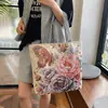 Comercio Exterior Nuevo Estilo Étnico Bolso de Lona Bordado Bolso de Hombro de Tela de Arena Mochila Casual Transfronteriza para Mujer Bordado Dorado