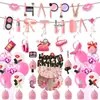 2025 Maquillaje Femenino Transfronterizo Tema Cumpleaños Decoración Rosa Spa Belleza Bandera Globo Vórtice Set Al Por Mayor