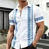 Camisa cubana jacquard transfronteiriça, nova camisa de verão de manga curta com design vazado, Amazon