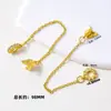 Chapado en cobre con oro de 18 quilates, con un colgante de borla de calabaza de circonio, diseños de mariposa, luna y estrella, adecuado para pulseras de cristal DIY, joyería de media cadena y componentes de accesorios