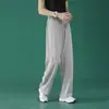 Calça Masculina Minimalista Estilo Ins para o Verão, Caimento Fluido Moda Coreana Versátil Casual Calça Longa, Calça Reta Solta Fresca e Estilosa
