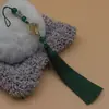 Abanico Xiangfei de 12 cm con Borla Verde, Abanico de Borla de Mariposa con Borlas Colgantes, Accesorio de Ropa Han de Estilo Antiguo, Sobre de Cheongsam de Estilo Étnico
