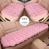 Cojín grueso para asiento de coche, cojín de asiento de invierno, cojín de asiento de algodón, cojín de asiento cálido, juego de tres piezas de piel sintética de conejo, cojín de asiento de onda de burbujas