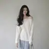 Top de Ombro a Ombro Texturizado Branco Relaxado Solto Versátil Estilo Chinês Novo Eryang Design Tingtong para Mulheres