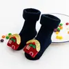 Calcetines de Navidad para Niños Invierno Espesos Calcetines de Toalla con Vuelta Calcetines para Bebés y Niños Pequeños Calcetines de Regalo Muñeco de Felpa