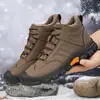 Nuevas Botas de Nieve Superficie de Cuero Más Terciopelo Engrosadas Botas Martin Zapatos de Montañismo para Exteriores para Hombre Caña Alta Zapatos de Algodón Cálidos de Invierno para Hombre