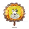 Balão de filme de alumínio com cabeça de animal da Amazonia Balão de vaca tigre leão girafa macaco balão de cabeça de elefante