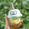 Vaso de Paja de Dibujos Animados de Pequeña Capacidad Vaso de Vidrio Portátil Vaso Shaker Vaso de Paja Vaso de Jugo Mini Vaso Vaso de Paja