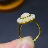 Anillo de Ópalo Natural Ultra-Hermoso con Excelente Cristal y Brillo Brillante, Diseño y Artesanía Impresionantes, Piedra Principal 8X10mm