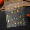 Adesivos de nail art novos para exportação, designs de aranha e teia de aranha preta e branca com tema de Halloween, adesivos de unha autoadesivos, atacado
