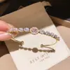 Pulsera de doble capa de mariposa con circonita transfronteriza europea y americana, sensación de lujo ligero y alta gama, pulsera estilo ins coreano, joyería dulce y versátil