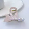 Nuevo Estilo Pinza para el Cabello de Tiburón Cola de Pez con Perlas y Cinta, Tamaño Mediano, Súper Estilo Hada, Fresca y Versátil, para Peinados Semi-Recogidos y Moños