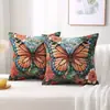 Funda de Almohada Mariposa Retro Pastoral para Respaldo de Sofá de Sala de Estar Cojín para Ventana de Mirador Sin Relleno