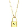 Collar de Cadena Clavicular de Oro de Alta Gama con Candado Pequeño de Oro para Parejas Transfronterizas Europeas y Americanas de Venta Caliente para Hombres y Mujeres Diseño Nicho