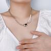 Collar de corazón Barlow natural de alta gama de estilo japonés y coreano para mujer, con costura de perla, personalidad, diseño de nicho que combina con todo, nueva cadena de clavícula.