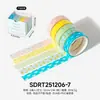 Fita Washi Bobo Gummy Series Embalada com Caixa 5 Rolos para Journaling DIY, Materiais de Diário, Adesivos Decorativos para Colagem