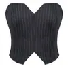 Nuevo Traje Pequeño Rayado de Moda Tubo Hueso de Pescado Top de Cintura Sexy Ajustado Moldeador Corporal para Mujer Suministro Transfronterizo por Lotes