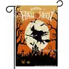 Nova bandeira de jardim de Halloween transfronteiriça, bandeira pendurada para decoração de pátio do Dia dos Mortos, bandeira dupla face com estampa de abóbora e fantasma