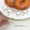 Anillo de Plata de Ley S925 Serie Cabeza de Pan para Mujer Ins Verano Dulce Lindo Simple Versátil Anillo Texturizado Sólido