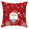 Funda de Almohada Navideña Transfronteriza para el Hogar con Estampado de Papá Noel, Funda de Almohada de Cuero de Durazno, Nuevo Cojín de Amazon