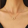 Colar de terno torcido em círculo simples da moda europeia e americana brincos temperamento feminino corrente clavicular pingente de círculo corrente de pescoço