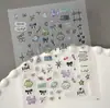 Adesivos fofos de filhote em relevo em estoque, adesivos de arte para unhas de animais de desenho animado com grafite criativo à prova d'água tridimensionais, modelo SL