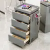 Gabinete de Herramientas para Salón de Belleza Mesa Espejo para Salón de Peluquería Gabinete con Cajones Gabinete de Almacenamiento de Madera para Cortar el Cabello Gabinete de Trabajo para Barbería