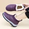 Zapatos Mujer Invierno Nuevo Estilo Terciopelo Engrosado Casual Cuadros Botas de Nieve Antideslizantes Cálidas Suela Suave Slip-On Botas de Nieve