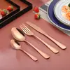 1010 Conjunto de talheres de alta qualidade preto banhado a ouro aço inoxidável faca e garfo cor criativa estilo ocidental faca e garfo de bife colher