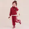 Conjunto Deportivo Americano para Niñas Otoño Cárdigan para Niños Chaqueta de Béisbol Retro con Cuello Alto Pantalones Jogger Cortavientos Cálido Deportivo