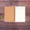 Caderno Espiral A5 Papel Kraft Caderno B5 Caderno Subdiário Caderno Estudante Quadriculado Folhas Soltas LOGO Imprimível