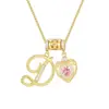 Collar TK Letra del Alfabeto 26 Corazón Amor Chicas Transfronterizo Serie DIY Chapado en Oro Real Zirconita Lujo Ligero Colgante Regalo