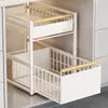 Estante de almacenamiento para debajo del fregadero de la cocina, organizador tipo cajón para encimera, especiero multifuncional, cesta extraíble, estante de gabinete