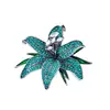 Broche de Flor de Lujo Negro Mate Completamente Incrustado de Diamantes Corsage de Moda para Mujer de Alta Gama Pin de Diseño Exquisito Accesorios para Traje