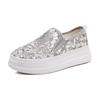 Primavera, Verano y Otoño 2025 Encaje con Cuentas Transparente Transpirable Ligero Moda Casual Boca Baja Slip-On Mocasines Zapatos de Mujer