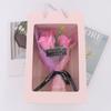 Regalo de San Valentín, 3 flores de jabón, caja de regalo, regalo creativo de Navidad, exquisito ramo de rosas portátil para novia