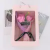 Regalo de San Valentín Caja de Regalo con 3 Flores de Jabón Regalos Creativos de Navidad Exquisito Ramo de Rosas de Mano para Novia