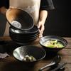 Tigela de Roodle de estilo japonês transfronteiriça, tigela de balde de cerâmica criativa, tigela de sopa retrô para uso doméstico, utensílios de mesa de restaurante, tigela de chifre comercial
