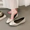 Super bonitos, combinan bien con faldas, cómodos para los pies, zapatos de tacón bajo para mujer, nuevo estilo 2026, tacto de alta gama, lazo, sin cordones, para ir al trabajo, zapatos pequeños de piel
