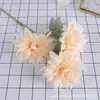 Flor de Dalhia de 3 Cabezas Dalhia Dalhia 3 Flores Pequeñas Individuales Boda Flor Artificial Arreglo de Flores de Piso para Salón de Bodas Hecho a Mano