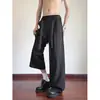 Pantalones de Traje Rayados Casuales Estilo Americano de Seda de Hielo para Mujer, Nuevo Estilo de Verano, Estilo Perezoso, Corte Holgado, Versátiles, Caída Amplia, Pantalones Largos