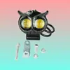 Foco LED para Motocicleta Doble Ojo Águila Doble Color Cañón Pequeño Faro para Vehículo Eléctrico Luz LED Modificada Impermeable
