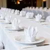 Servilleta de Tela de Poliéster Servilleta de Tela de Hotel Tela Servilleta de Tela Restaurante Blanco Flor Plegada Taza Tela Mantel Mantel