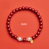 Pulseira Lotus Cinnabar Imitação para Mulheres, Novo Modelo para Boa Sorte, Jade Hetian Imitação, Presente de Boa Sorte para o Aniversário da Namorada