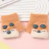 Guantes Calientes para Niños Invierno Dibujos Animados Lindos Guantes para Bebés de 1 a 3 Años Gateo Juego Guantes de Medio Dedo para Bebés