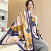 Bufanda Gruesa Cálida Estilo Yifei 2026 para Mujer, Chal de Cachemira Sintética, Bufanda de Doble Uso Dopamina con Cinta