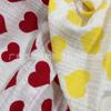 Tela Crepé de Doble Capa de Algodón Muselina Estampada Textil para el Hogar Tela Crepé de Corazón Ropa para Bebé Pijamas Ropa para el Hogar