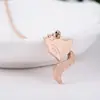 Pendente Cravejado com Diamantes de Aço Titânio Gravado Ouro Rosa Anel Duplo Romano Zircônia Colar Acessórios Femininos Atacado Versátil