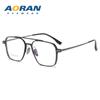 Lentes Ópticos Retro de Doble Varilla para Hombre de Montura Grande de Aluminio-Magnesio-Titanio Ultraligeros Pueden Equiparse con Armazones para Lentes de Miopía con Receta