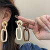 Uau, Brincos de Resina Acrílica Feitos Sob Medida no Estilo Maillard para Mulheres, Pino de Prata S925, Brincos Retrô Estilo Hong Kong, Acessórios de Orelha da Moda
